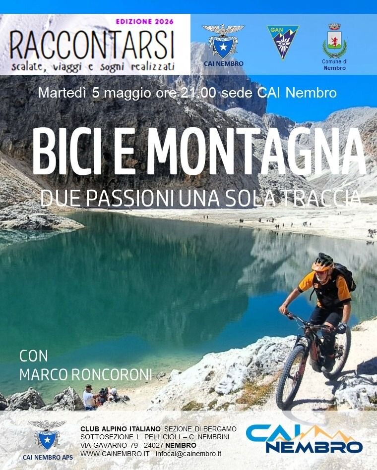 Martedì 5 maggio Bici e montagna